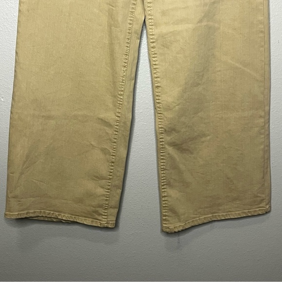OAT High Waisted Wide Leg Khaki Pants Women 10/30 Tan Pockets NWT Loose Fit - Picture 3 of 10